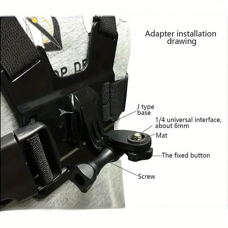 Phone Chest Mount Harness Strap Holder & Action Camera Clip Camera Chest Mount Babs