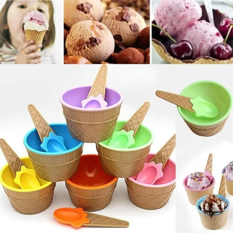 Kids Ice Cream Bowl & Spoon Set – Cute Dessert Gift for Children Kids Dessert Bowl Set Babs