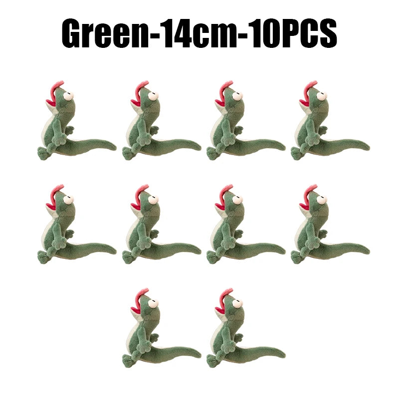 Sound-Making Lizard Plush Keychain – Magnetic Tongue Toy Gift Plush Keychain Toy Babs Green 10PCS
