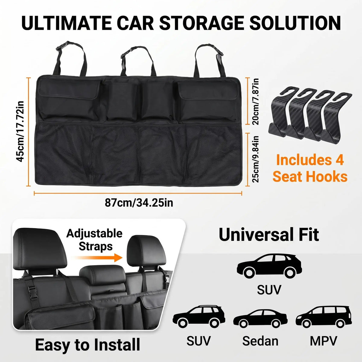 Car Trunk Organizer – Backseat Hanging Bag for SUV & Truck Car Trunk Organizer Babs