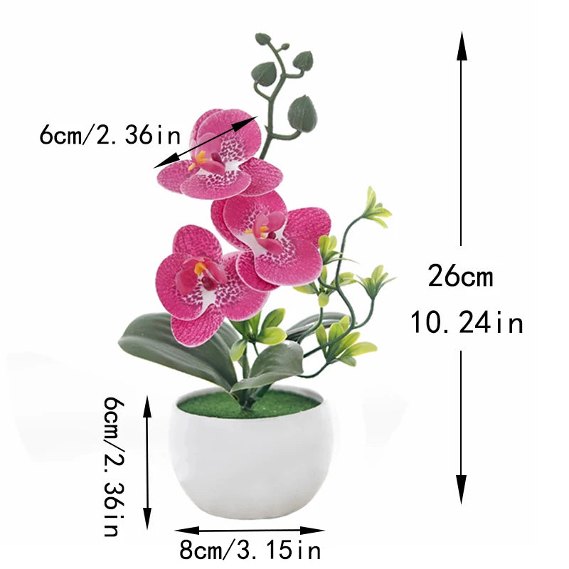 Butterfly Orchid Bonsai Artificial Flower with Vase – Home Décor Artificial Flower Arrangement Babs