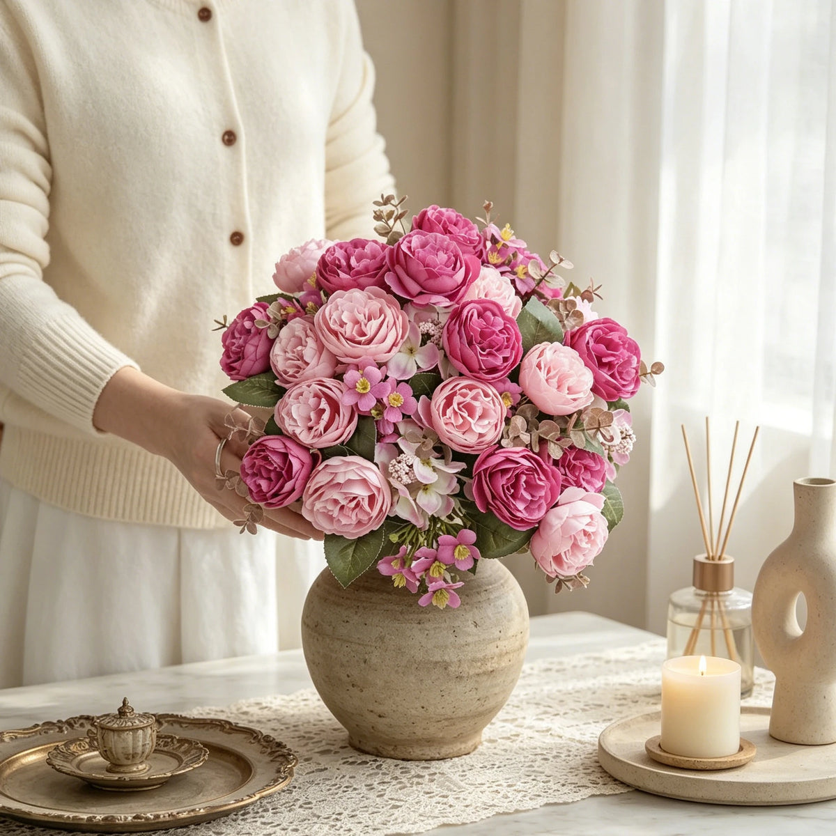 Artificial Silk Peony Flowers – Wedding & Home Décor Stems Artificial Silk Flowers Babs