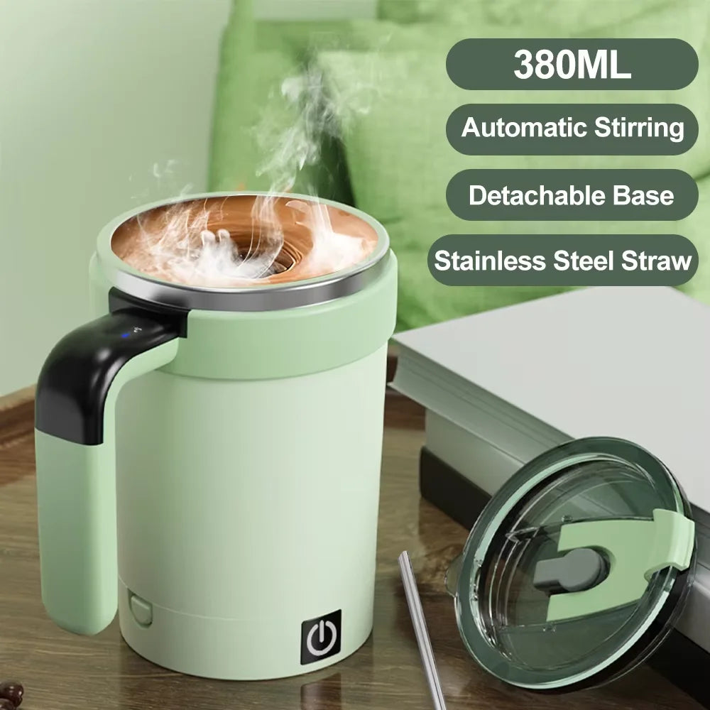Self-Stirring Stainless Steel Mug | USB-C Rechargeable & LED Temp Self-Stirring Coffee Mug Babs green 380ml