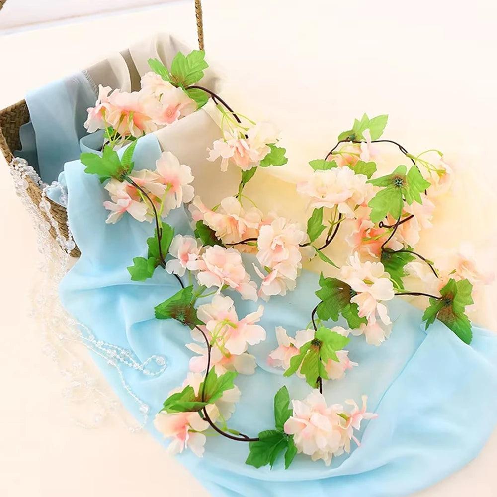 220cm Artificial Cherry Blossom Vine | Silk Flower Garland Artificial Flower Vine Babs