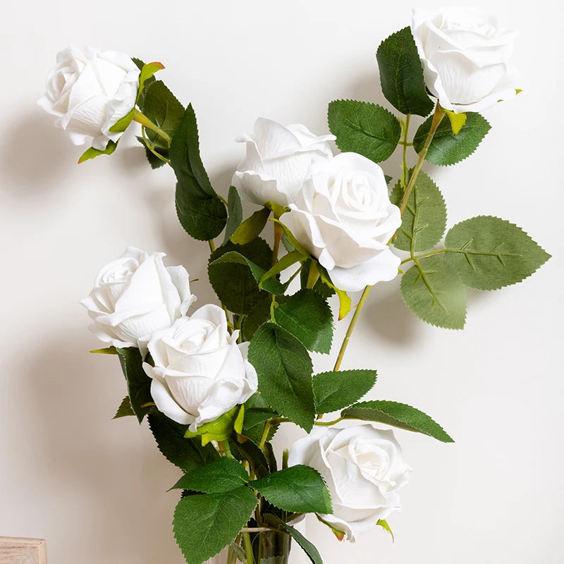 5-Pack Silk Rose Artificial Flowers Long Stem – Wedding Decor Artificial Silk Flowers Babs