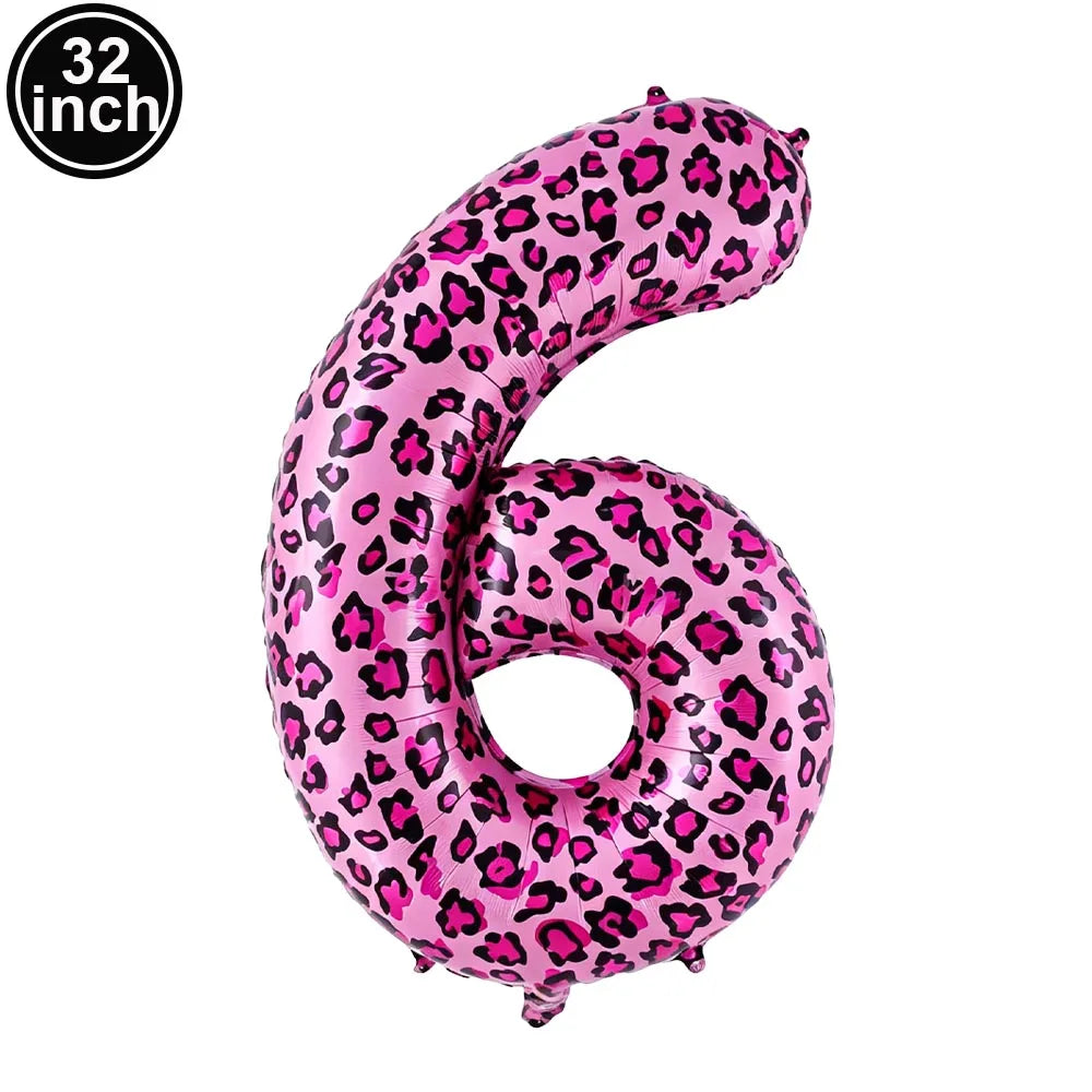 Pink Leopard Print 18th Birthday Party Decor – Balloons & Banner Party Decoration Set Babs Orange as show
