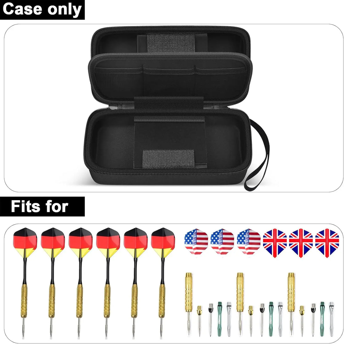 EVA Dart Case for 6 Steel & Soft Tip Darts – Travel Box Dart Carrying Case Babs