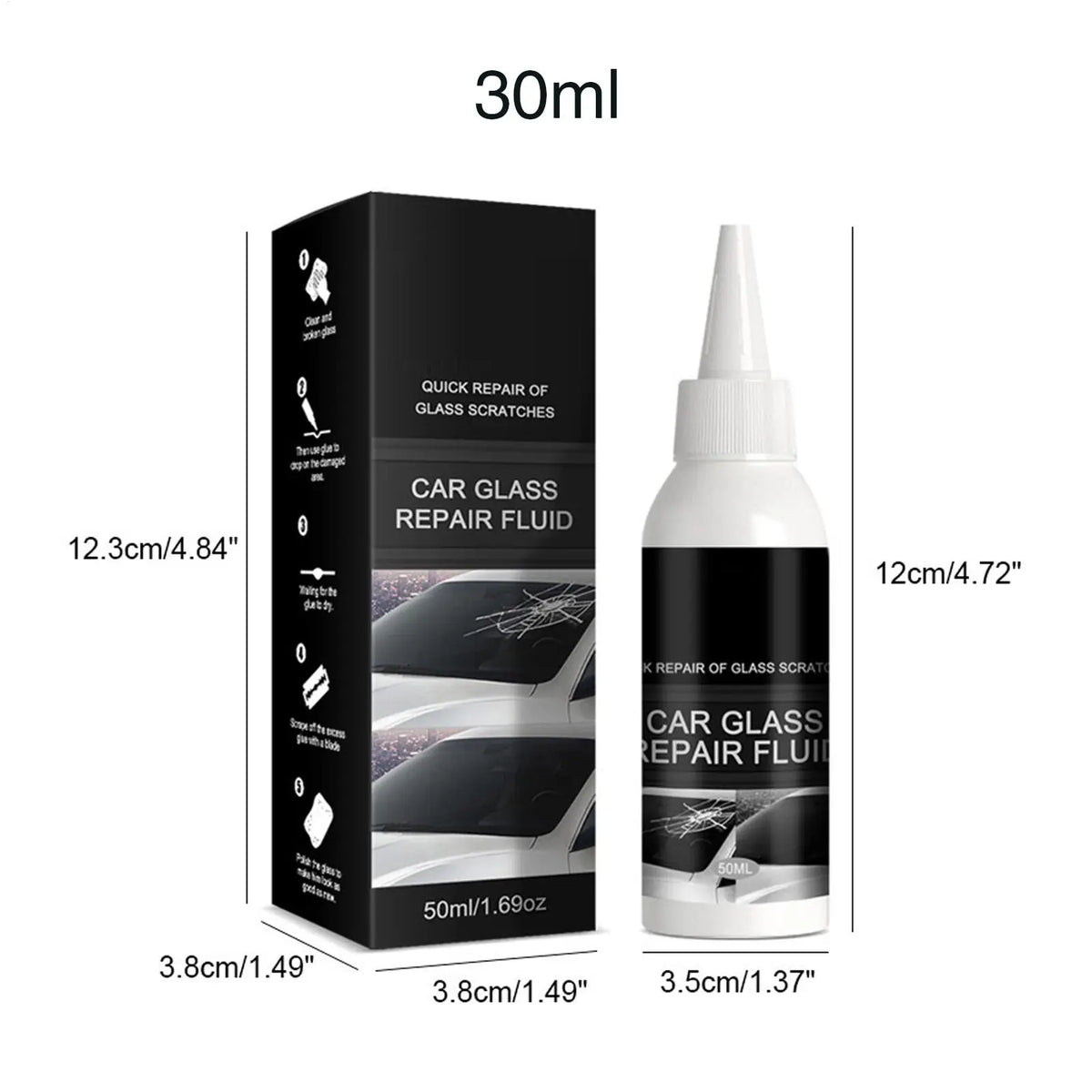 Car Windshield Repair Kit – DIY Chip & Crack Fix, 30ml Windshield Repair Kit Babs