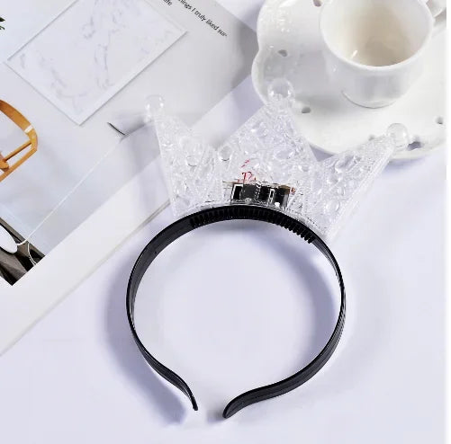LED Flashing Crown Headband for Party, Halloween & Cosplay LED Party Headband Babs red