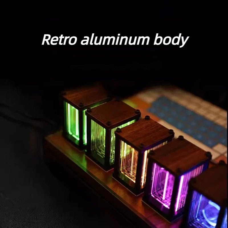 RGB Glow Tube Desk Clock – LED Color-Changing Digital Table Clock LED Desk Clock Babs