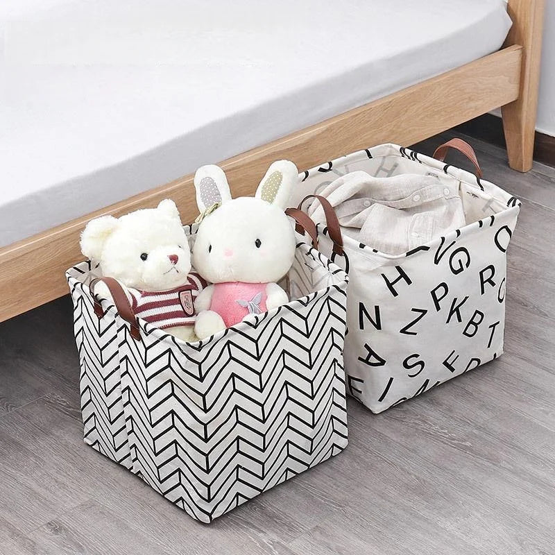 Foldable Cotton Linen Laundry Basket & Storage Bin Laundry Hamper Basket Babs