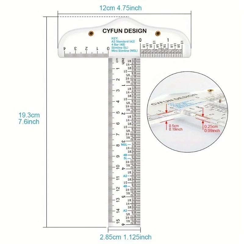 Acrylic T-Square Ruler 6 & 12 Inch – Crafting & Scrapbooking Acrylic T-Square Ruler Babs