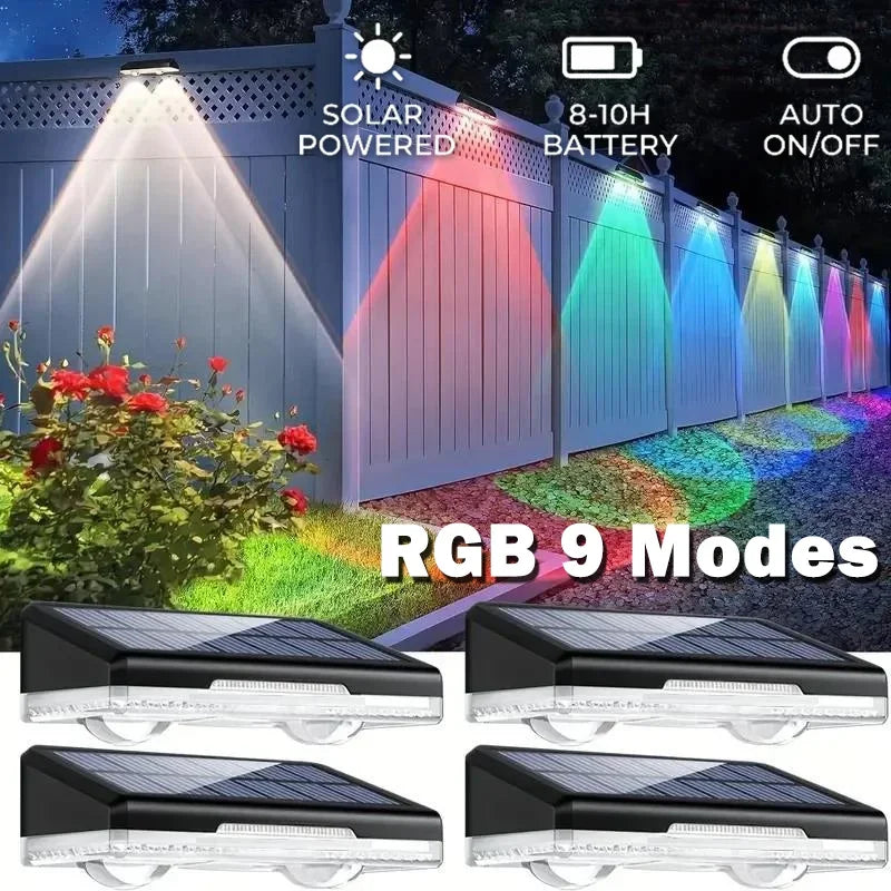 Solar LED Wall Lights 4-8PCS | 9 Modes IP65 Waterproof Outdoor Solar Outdoor Light Babs