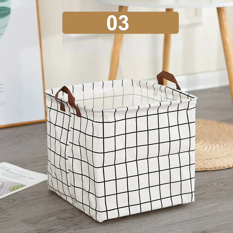 Foldable Cotton Linen Laundry Basket & Storage Bin Laundry Hamper Basket Babs 03