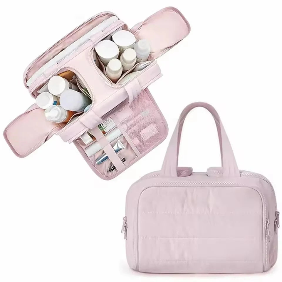 Women's Large Toiletry Bag – Wide-Open Puffy Makeup Organizer Toiletry & Makeup Bag Babs