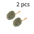 Interactive Squeaky Mouse Cat Toy – Plush & Bite-Resistant Cat Plush Toy Babs Sage Green 2pcs
