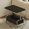 Nordic Wooden Coffee Table with Storage & Wheels | Modern Coffee Side Table Babs Black
