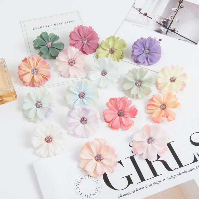 Artificial Silk Daisy Heads 10/20pcs | Wedding & DIY Decor Artificial Flower Heads Babs