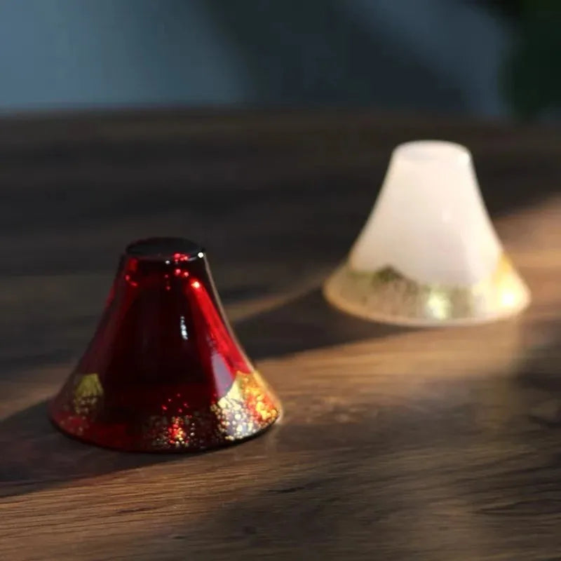 Japanese Mount Fuji Sake Glass – Gold Foil Tea & Cocktail Cup Sake Glass Cup Babs