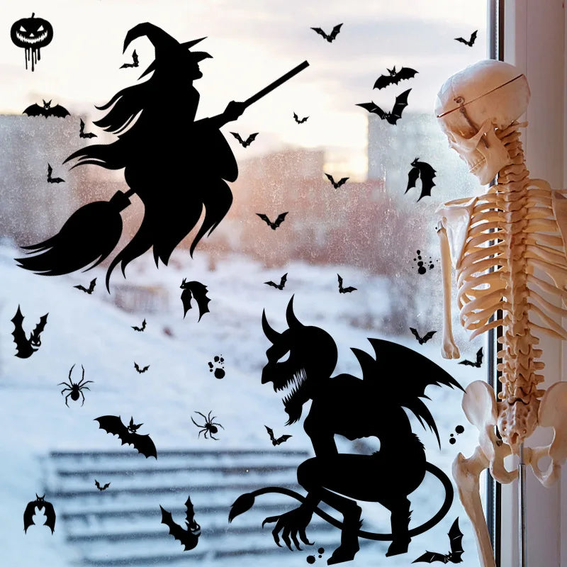 Halloween Removable Wall & Window Stickers – Bat Ghost Pumpkin Halloween Wall Stickers Babs