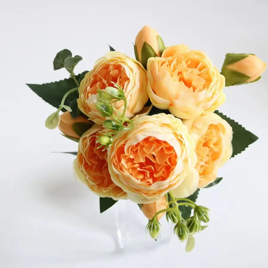 Silk Peony & Rose Artificial Bouquet – Wedding & Home Décor Artificial Flower Bouquet Babs color 4