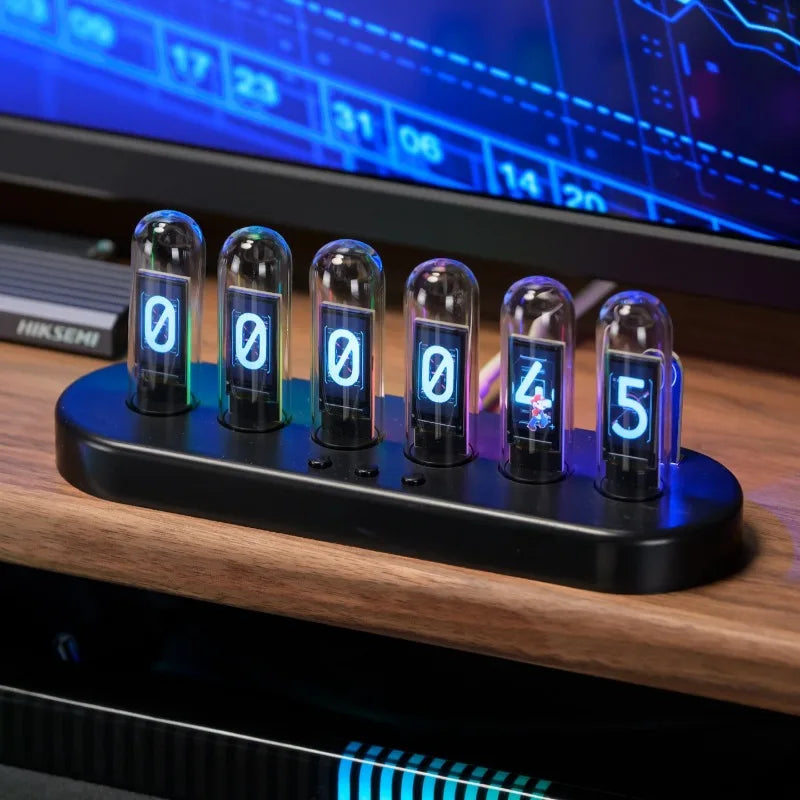 Nixie Tube LED Digital Desk Clock – RGB, Alarm & Temp LED Desk Clock Babs