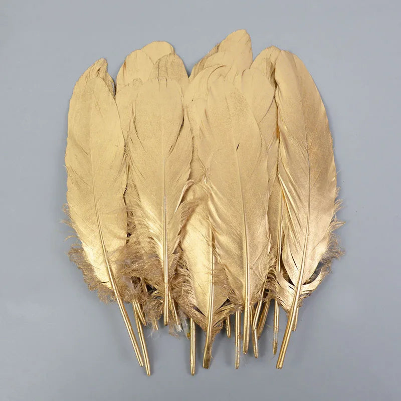 Gold Dipped Goose Feathers – Wedding & DIY Décor (10/20 Pcs) Decorative Craft Feathers Babs A 20pcs