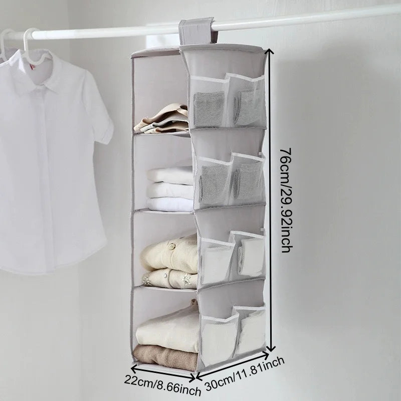 Foldable Hanging Closet Organizer – Clothes, Bags & Shoes Closet Hanging Organizer Babs