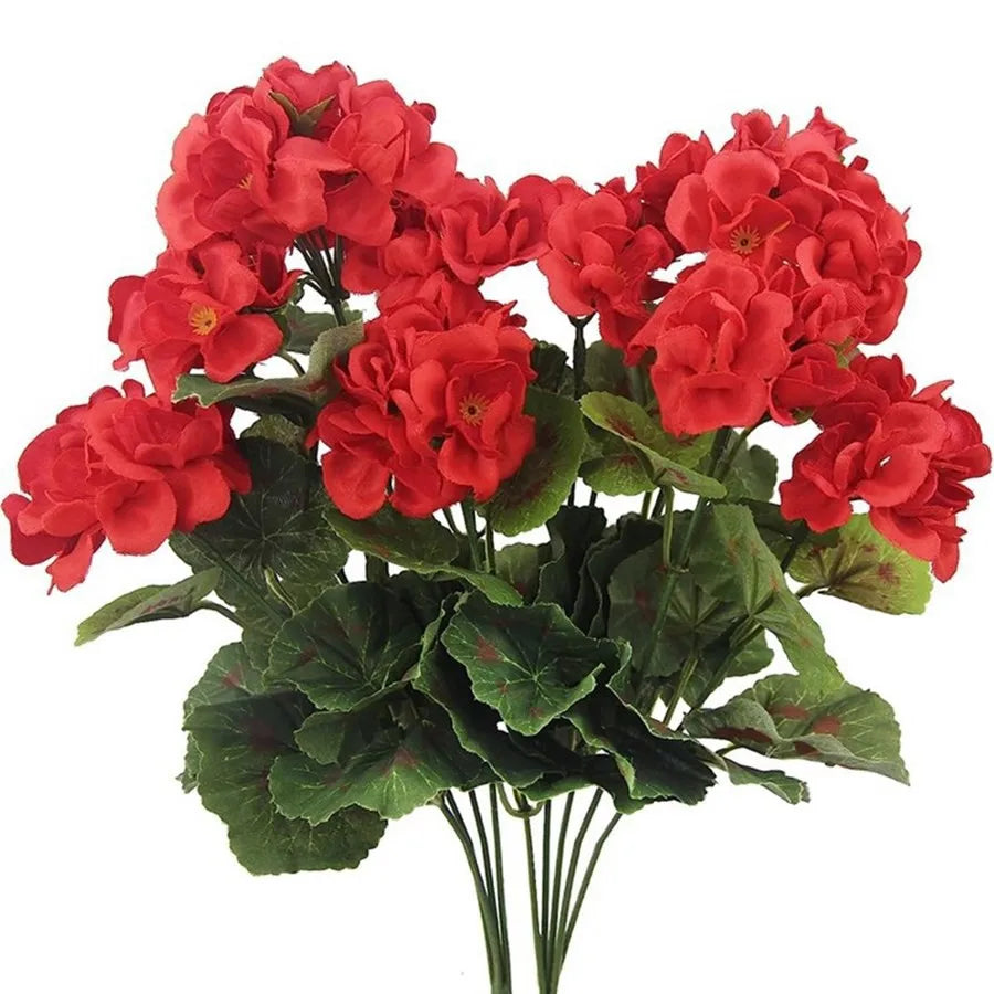 Silk Begonia Artificial Flowers – Wedding, Wreath & Home Decor Artificial Flowers Babs Red 2pcs