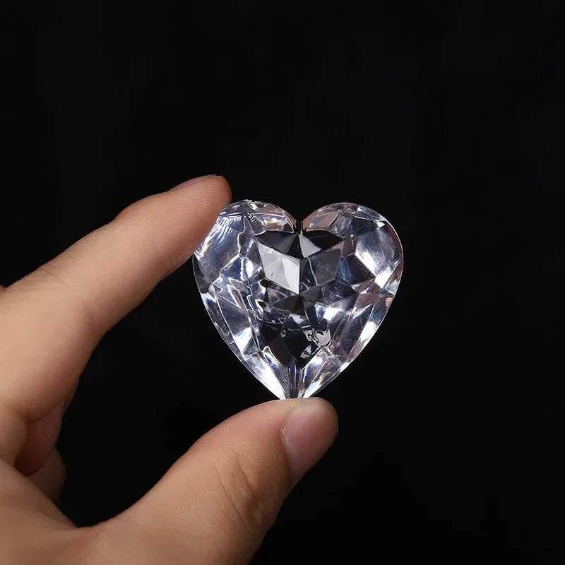 20pcs Acrylic Crystal Heart Gems – Wedding Décor & Kids Gift Decorative Gem Set Babs clear