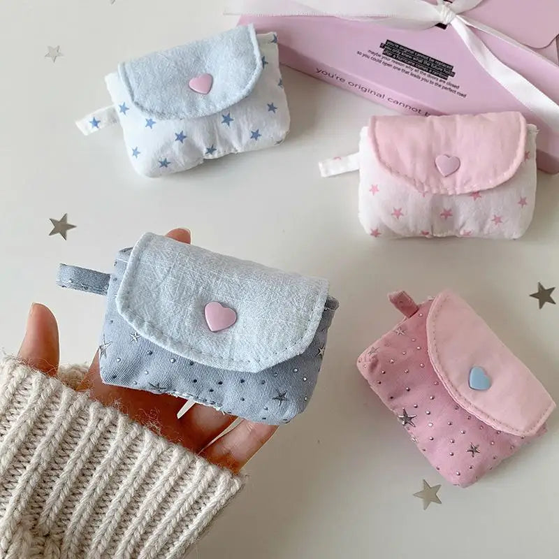 Sequined Mini Earphone & Jewelry Pouch – Snap Button Storage Bag Mini Storage Pouch Babs