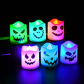 6-Pack Halloween LED Ghost Pumpkin Candle Lights – Party Decor Halloween LED Decor Babs 6pcs