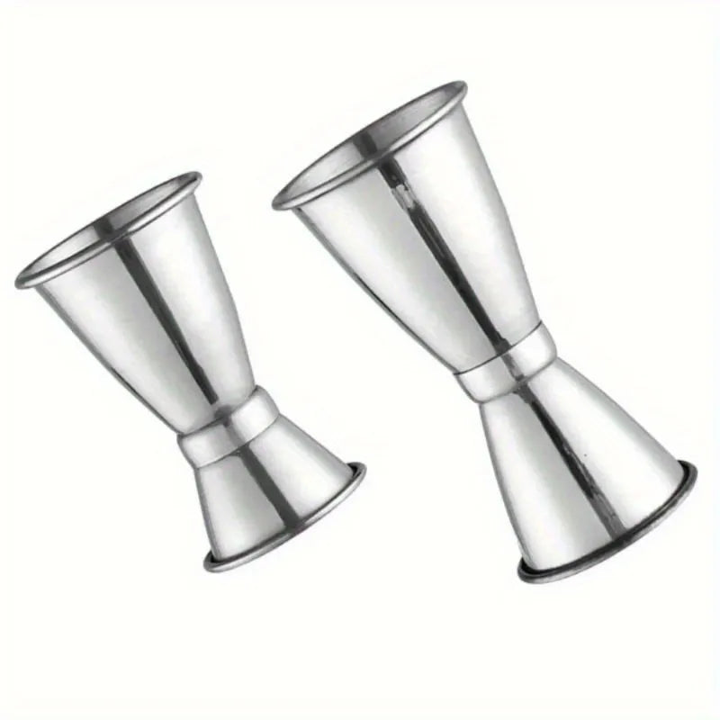 2Pcs Stainless Steel Dual Shot Jigger Cocktail Measure Cup Cocktail Jigger Set Babs 2Pcs