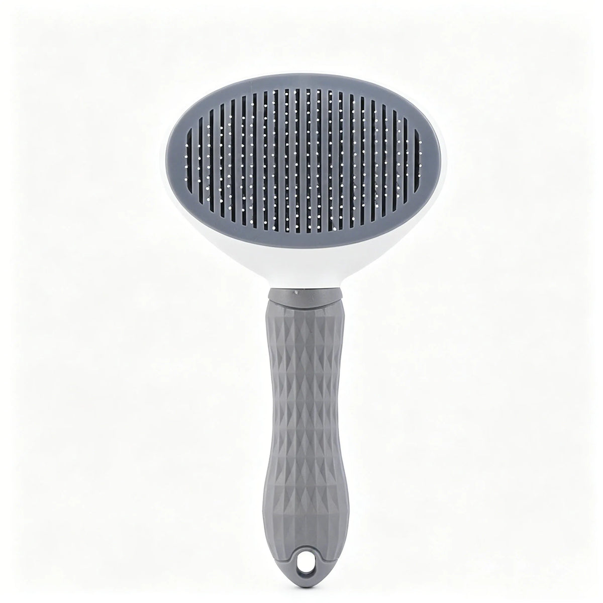 Self-Cleaning Slicker Brush for Dogs & Cats | Non-Slip Handle Pet Grooming Brush Babs gray