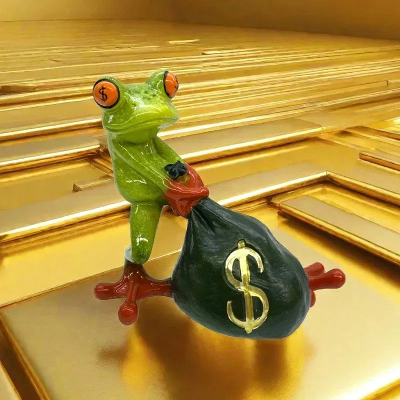 Nordic Resin Frog Money Ornament – Feng Shui Home Decor Gift Decorative Figurine Babs