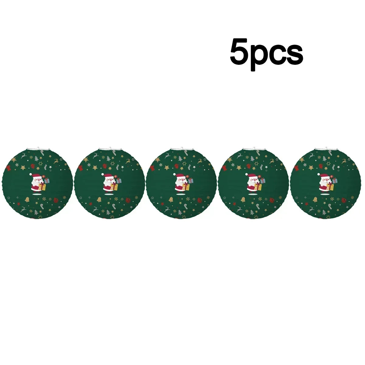 Holiday Paper Lantern Decor Set – Party & Christmas Ornaments Paper Lantern Set Babs 30cm Santa Claus 5pcs