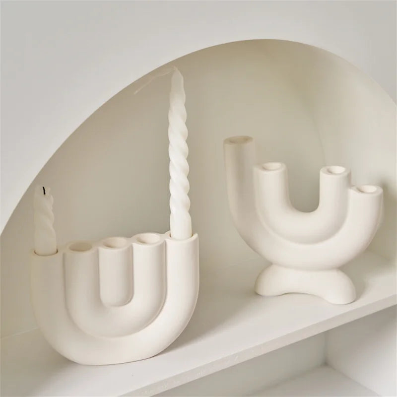 Nordic Ceramic Candelabra Candlestick Holder | Home Décor Ceramic Candle Holder Babs