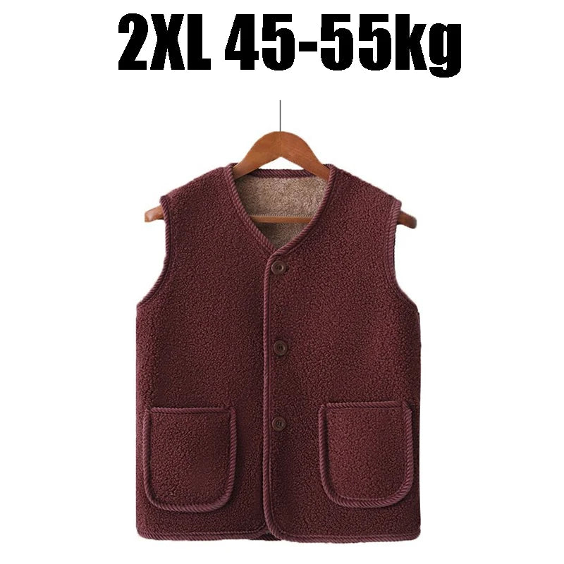 Women's Fleece Vest – Warm Plush-Lined Sleeveless Jacket Plus Size Fleece Vest Babs One Size Wine Red-2XL