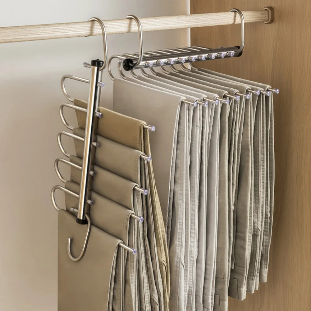 Stainless Steel Pants Hanger 5/9 Tier – Space-Saving Closet Organizer Pants Hanger Organizer Babs