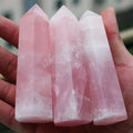 Natural Pink Rose Quartz Crystal Wand Point 60-70mm Crystal Wand Babs Pink
