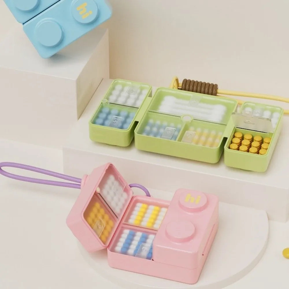7-Grid Folding Magnetic Double-Layer Pill Organizer Box Pill Organizer Box Babs
