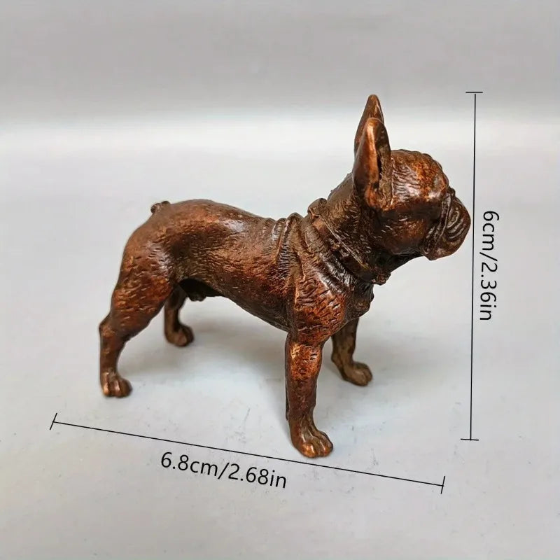 Handmade Metal Bulldog Figurine – Retro Desk Ornament Statue Decorative Figurine Babs 1pc