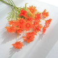 Small Daisy Silk Artificial Flower Bouquet – Home & Bridal Décor Artificial Flower Bouquet Babs Orange 1 pc