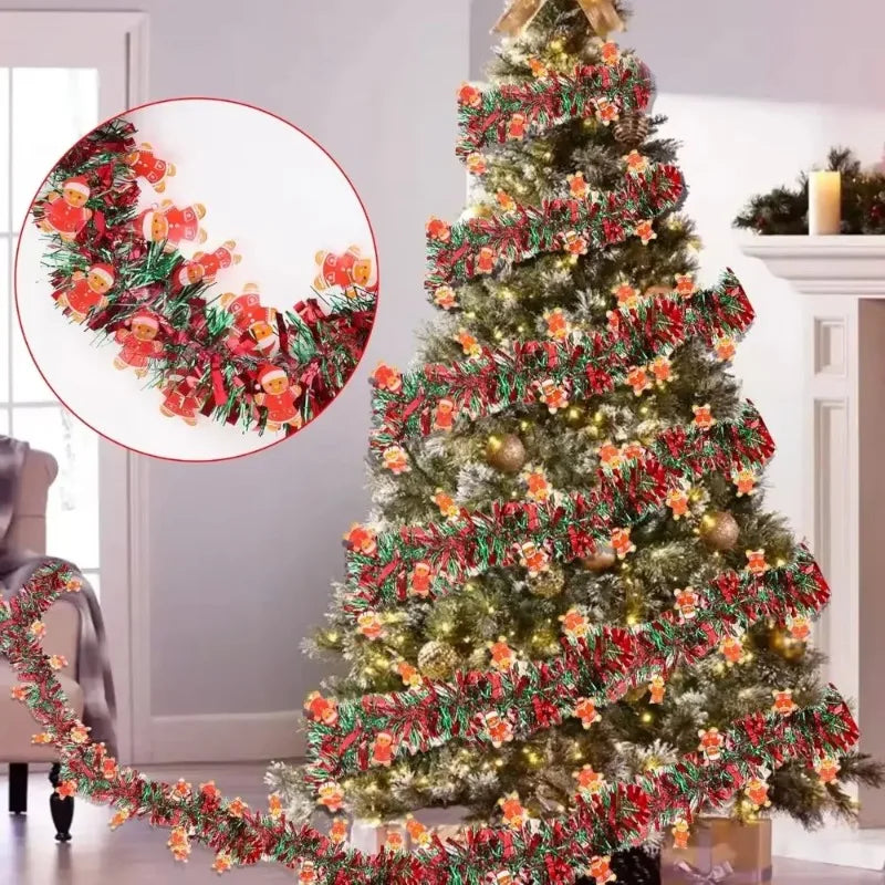 2M Christmas Garland DIY Xmas Tree Wreath Ribbon Decoration Christmas Garland Babs