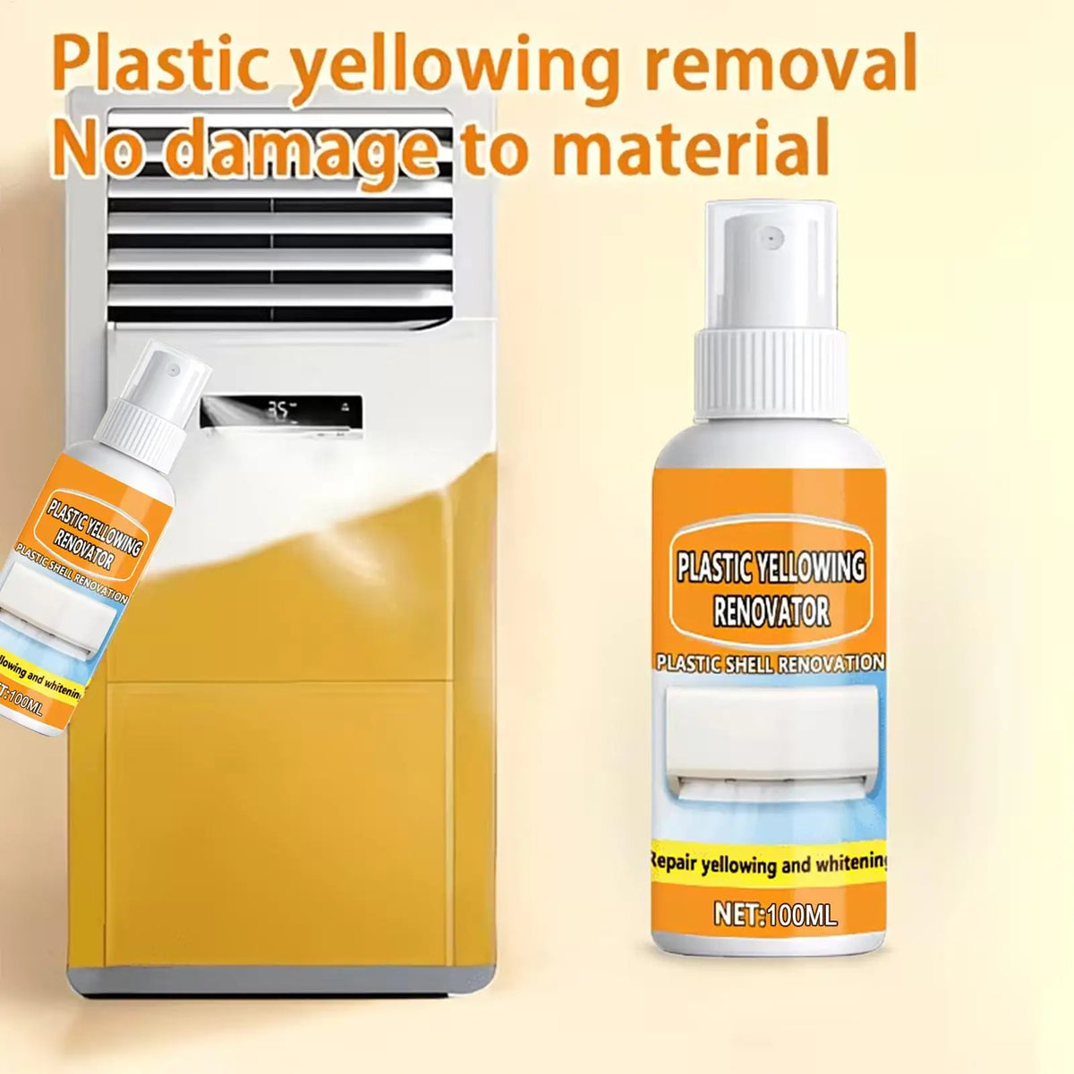 Plastic Yellowing Remover Spray – Anti-Oxidation Cleaner Surface Cleaning Spray Babs