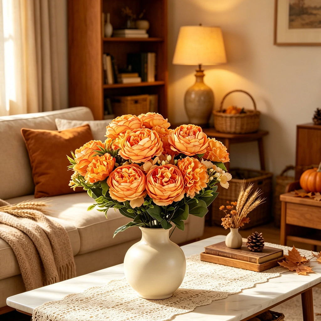Silk Artificial Peony & Chrysanthemum Bouquet | Wedding Décor Artificial Flower Bouquet Babs