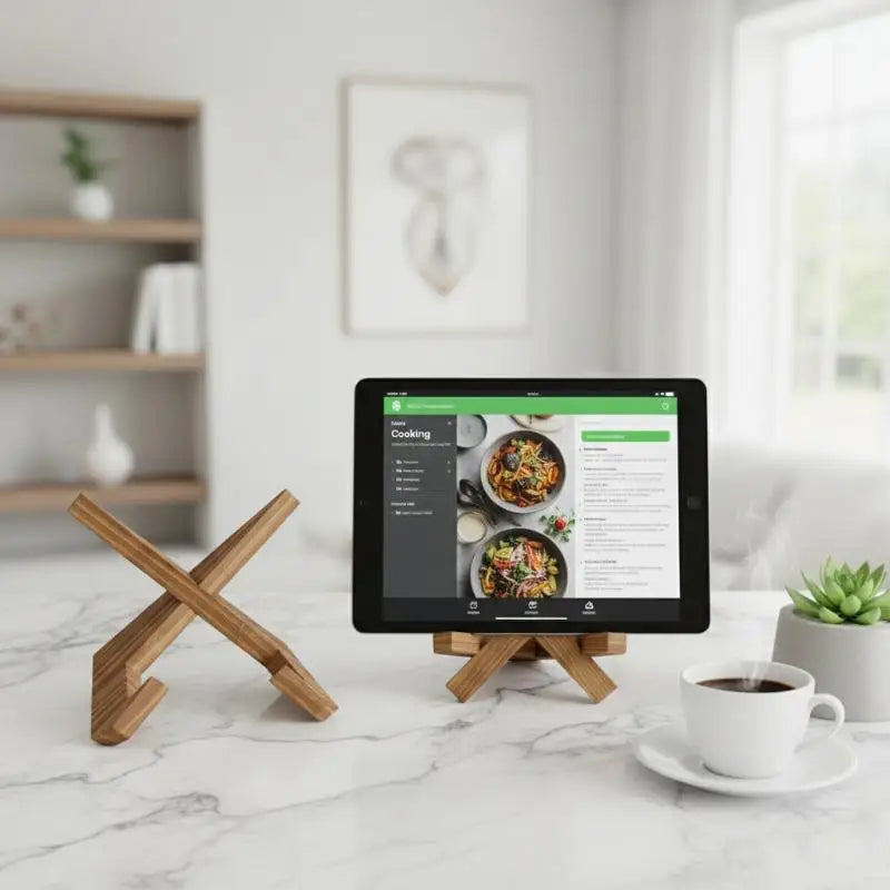 Wooden Cookbook Stand – Book & Recipe Holder for Kitchen Cookbook Stand Babs
