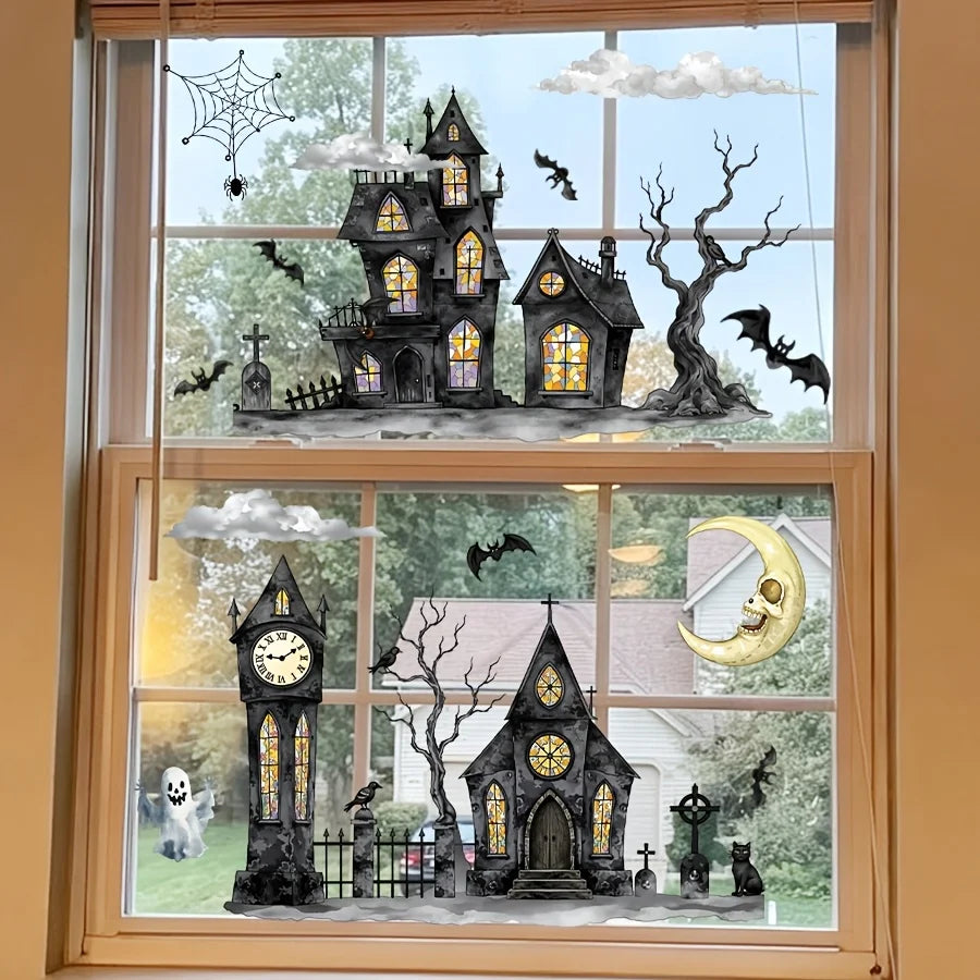 Halloween Window Clings – Ghost & Pumpkin Stickers | Home & Office Halloween Window Clings Babs