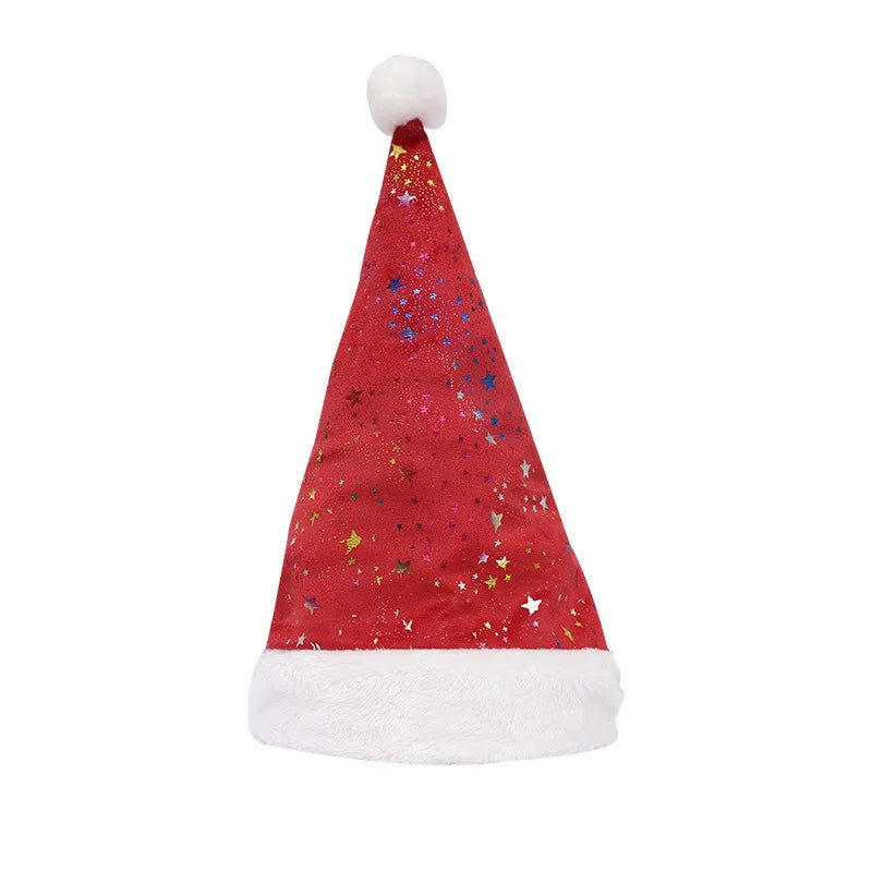 Adult Christmas Hat – Soft Festive Party Hat with Gold Stars Christmas Party Hat Babs