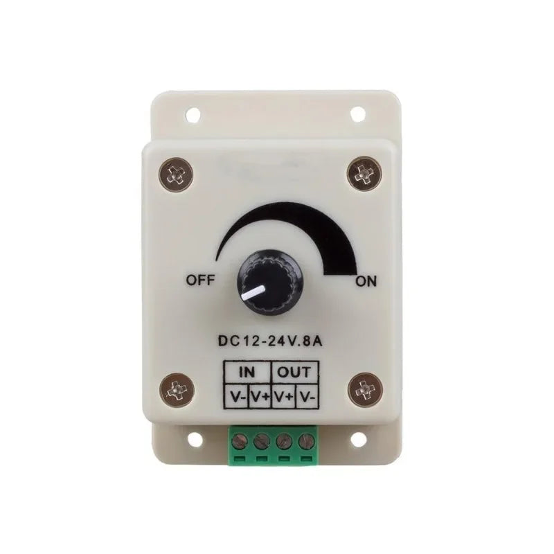 DC 12V–24V LED Dimmer 8A Knob Voltage Regulator Controller LED Dimmer Controller Babs